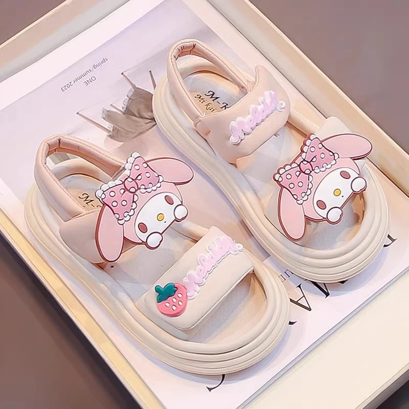 ABC儿童凉鞋女2024夏新款女童卡通可爱公主凉拖软底防滑沙滩鞋子