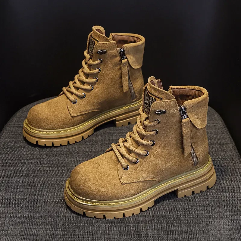 头层牛皮马丁靴2025年磨砂复古机车欧美短筒秋冬靴英伦风百搭女款