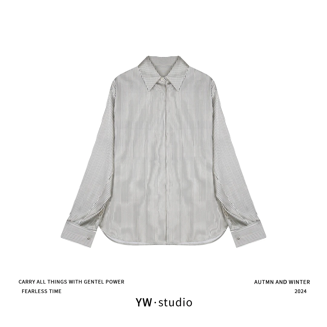 YUWEI/定制  女士条纹男友风衬衫 CYP24141