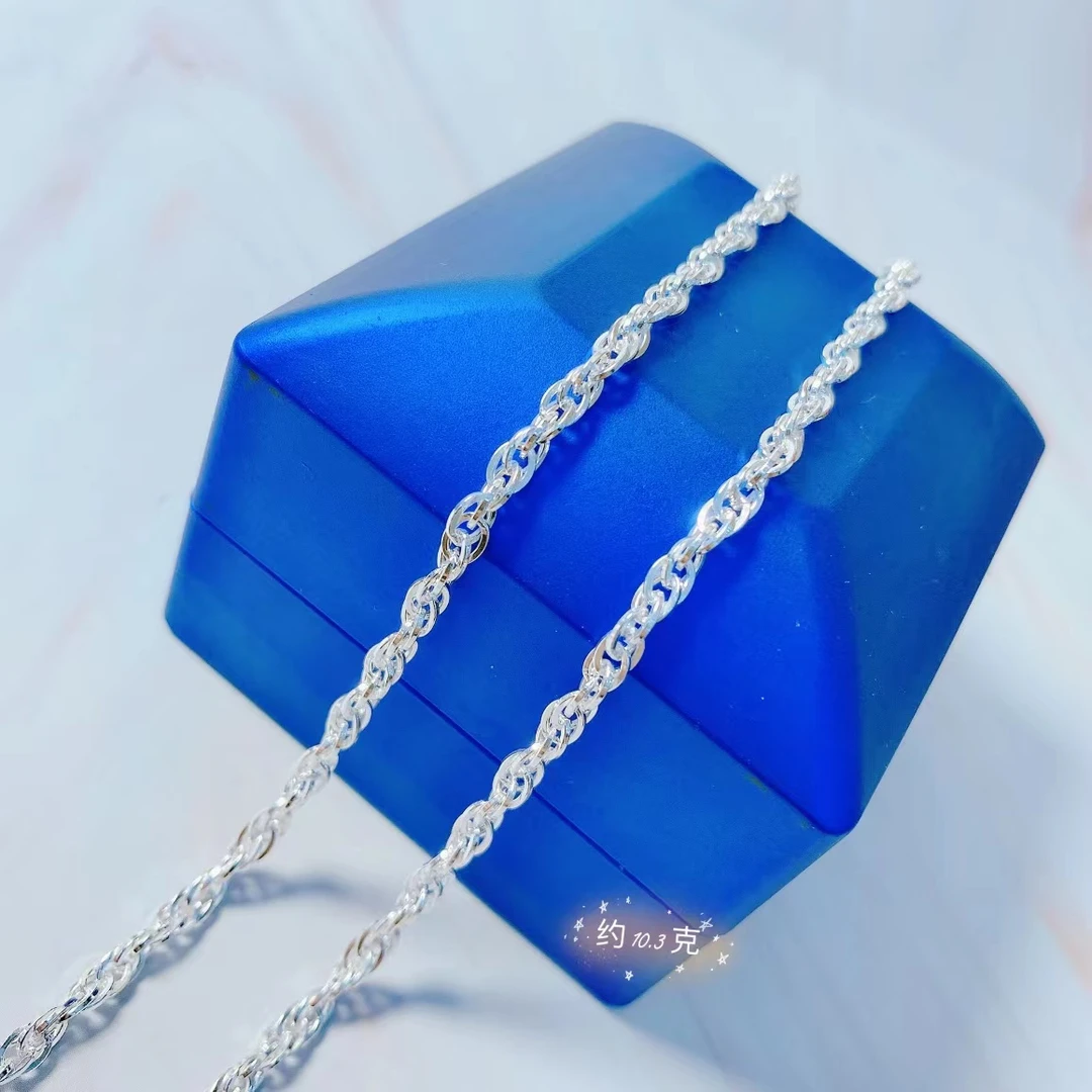 链子足银 水波链足银990纯银项链45厘米50厘米55厘米