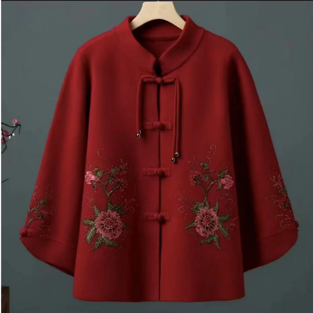 盘扣中国结妈妈版开衫外套