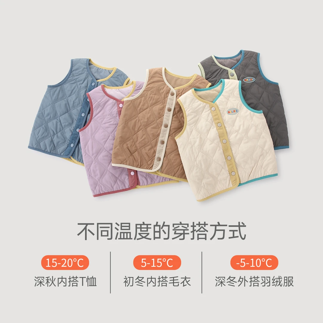 儿童马甲秋冬季夹棉保暖男童马褂校服内搭神器宝宝棉服女童背心