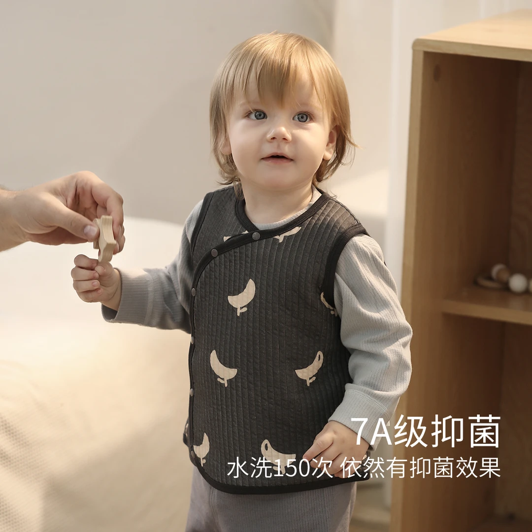 婴儿马甲女童秋季外穿男童冬季打底儿童夹丝加厚保暖冬款宝宝背心