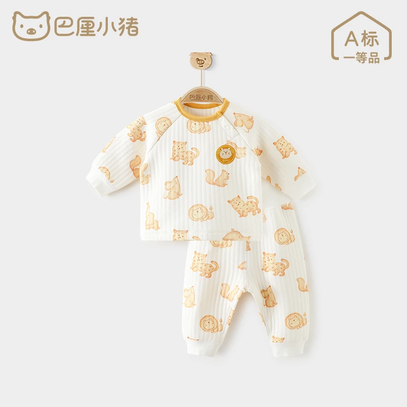 儿童内衣套装保暖秋衣秋裤新生婴儿分体衣服夹丝棉睡衣宝宝家居服