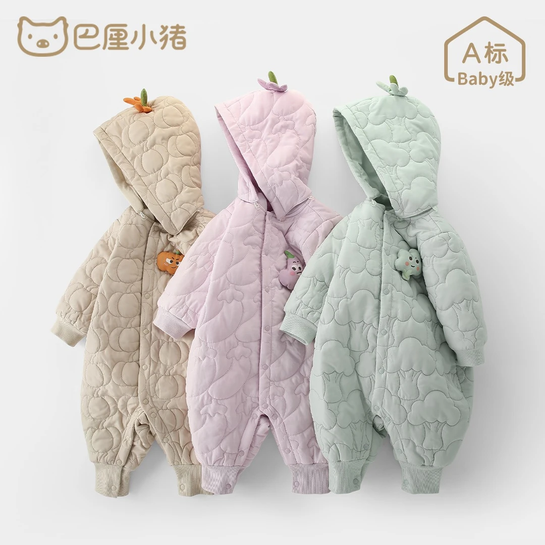 【蔬菜棉】婴儿冬装棉衣连体衣秋冬季保暖棉服新生儿加厚爬爬服衣服