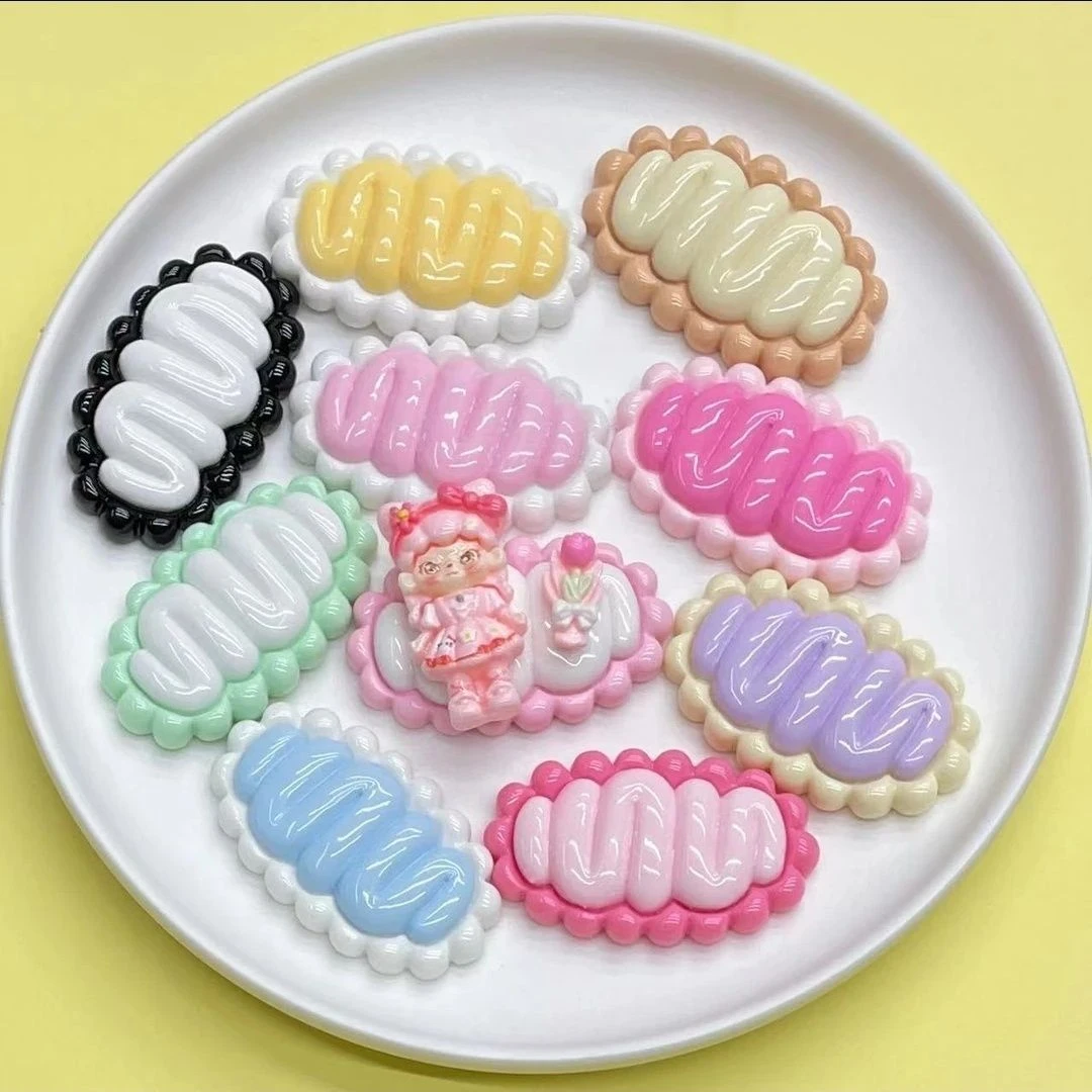 【柒柒DIY饰品配件】亮面细闪奶油胶片片底托手工发夹头绳饰品材料