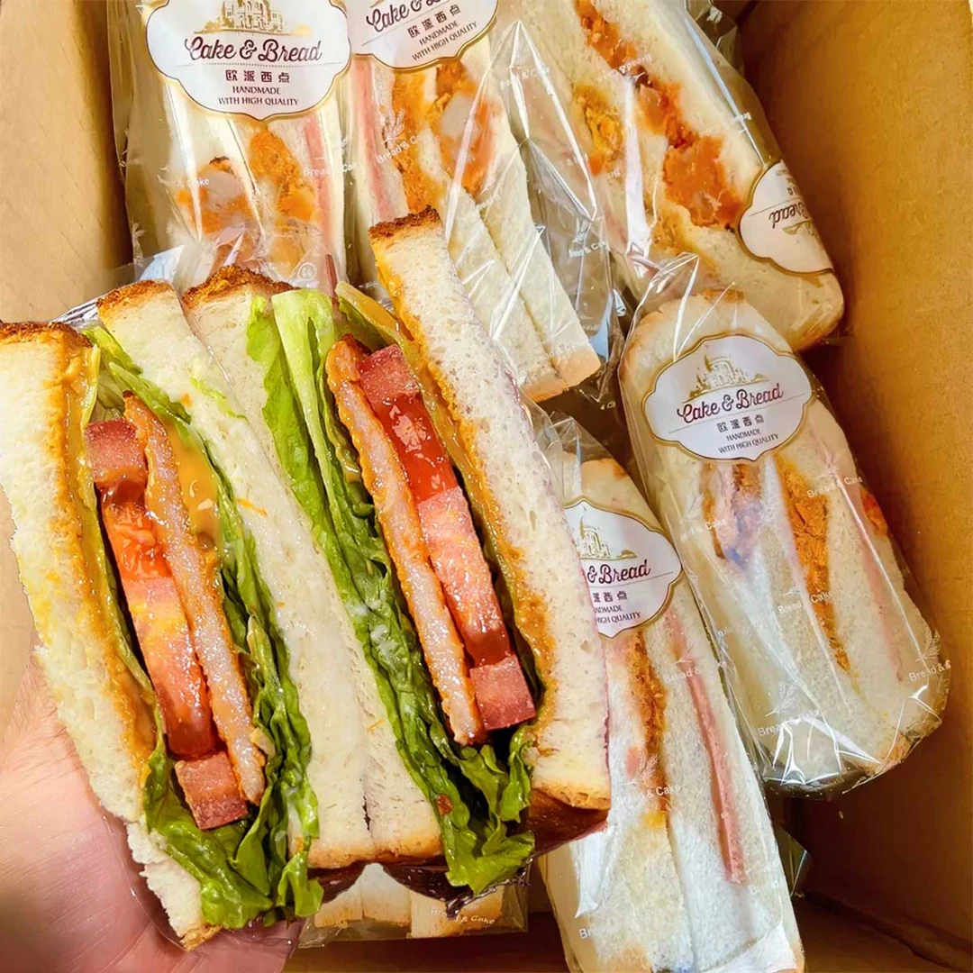 【6个】鸡肉三明治早餐面包芝士培根夹心肉松学生营养健康代餐零食