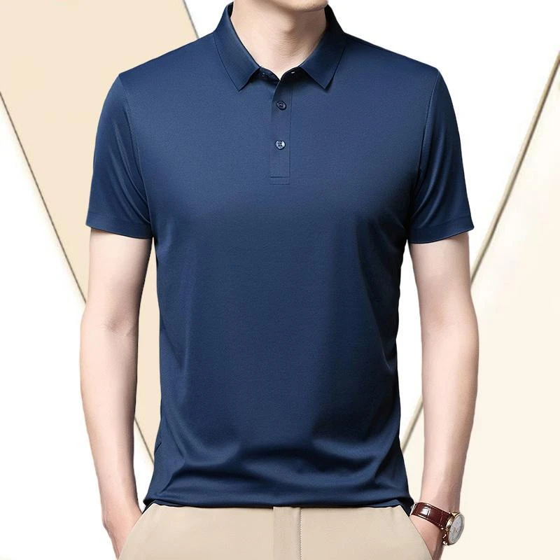 短袖男士polo休闲夏季纯色商务翻领运动高档透气半袖薄款宽松速干