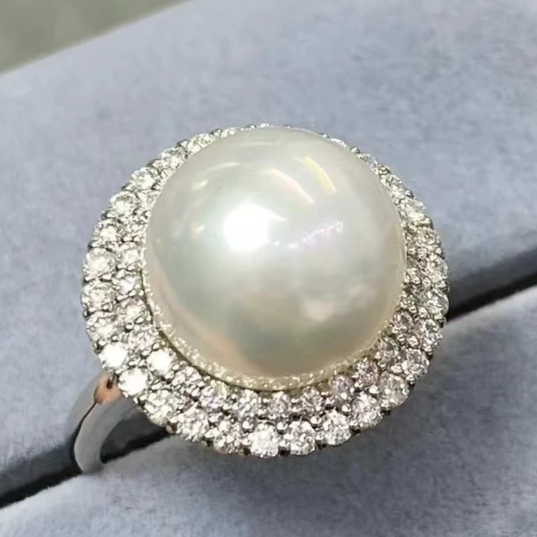 『罗马假日』13-14mm太阳花珍珠戒指冷白