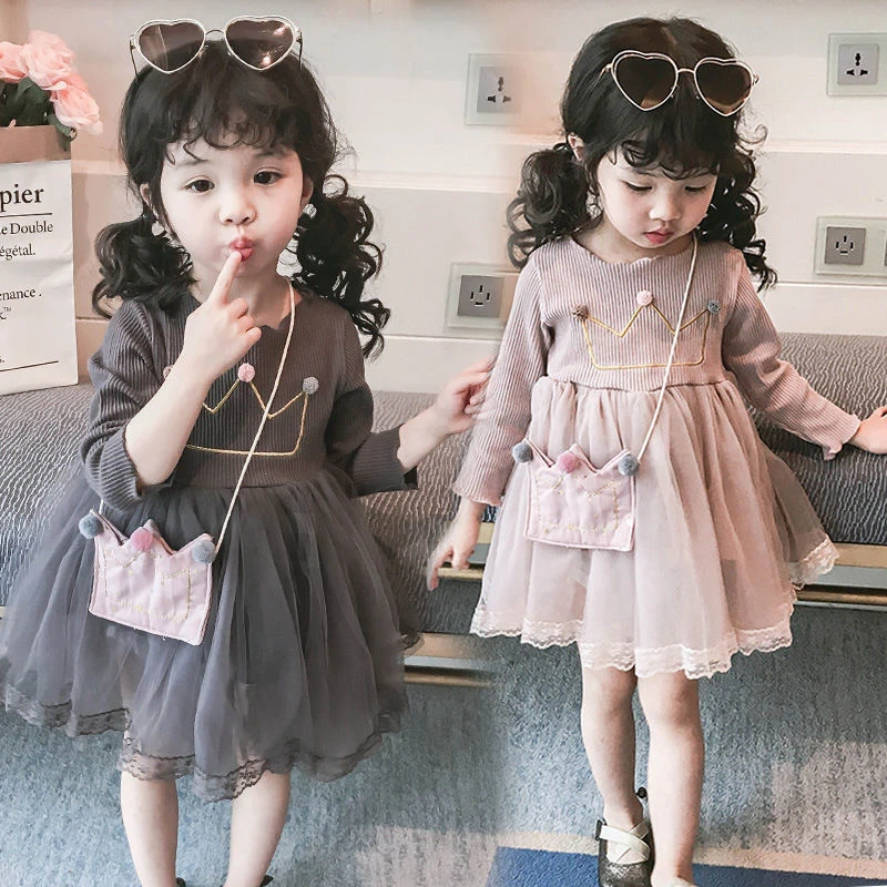 女童连衣裙秋装2023新款洋气儿童1-7春秋小女孩公主裙子蓬蓬纱裙