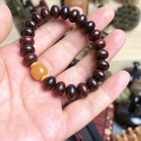 阴沉木檀木算盘珠手串