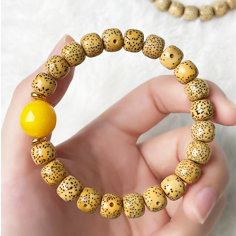 已包浆风化料星月菩提手串原生态老料海南星月盘玩绕指柔文玩珠串