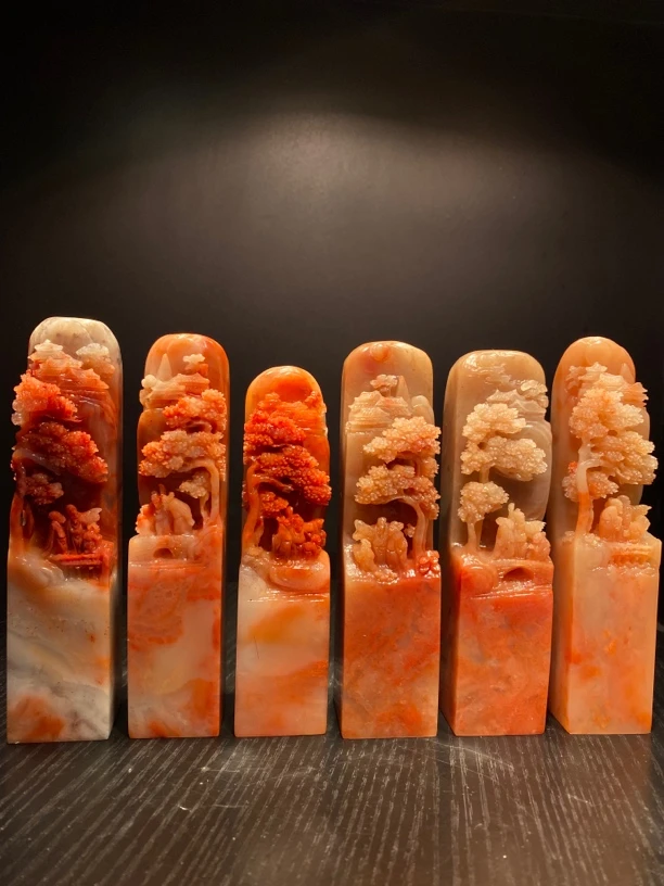 精品芙蓉石山水印章篆刻收藏随机款