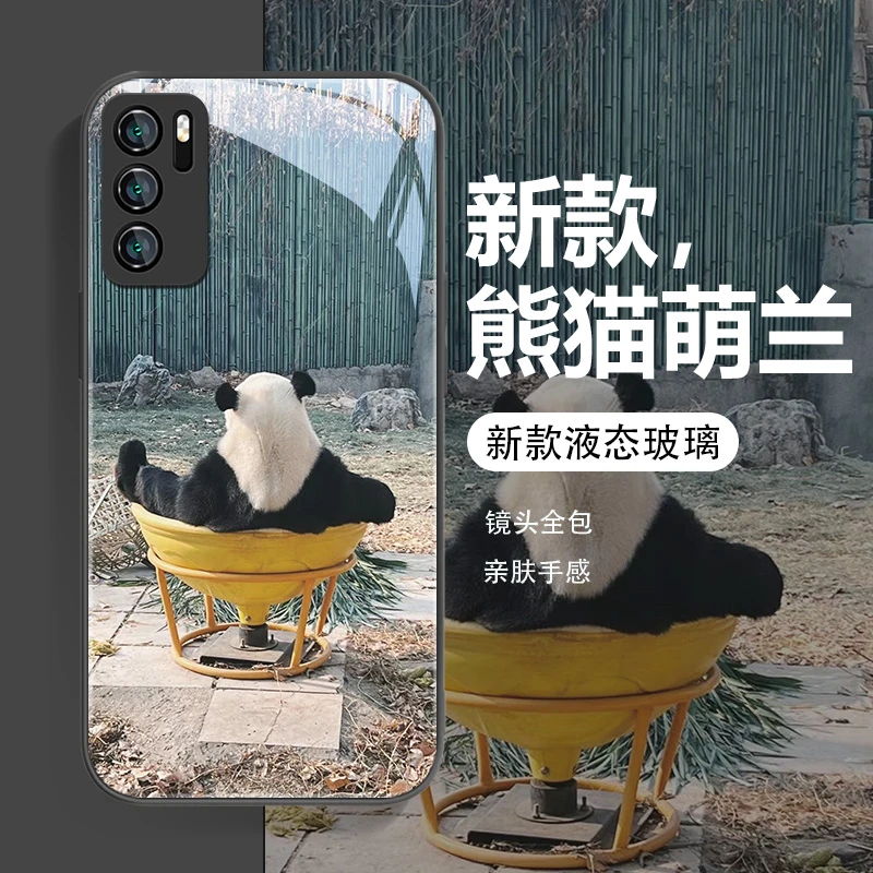 适用华为mate60pro手机壳magic4熊猫萌兰P60玻璃nova10防摔荣耀60