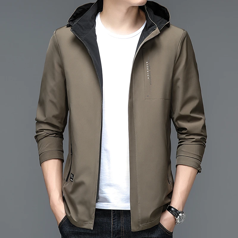 男士春秋季新款夹克可脱卸连帽休闲外套秋装上衣男潮流百搭薄款