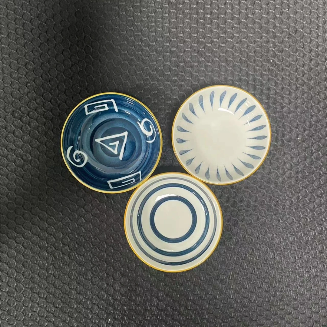 【清货！三个装】家用日式小酱料碟随机花纹工艺饰品装饰碗