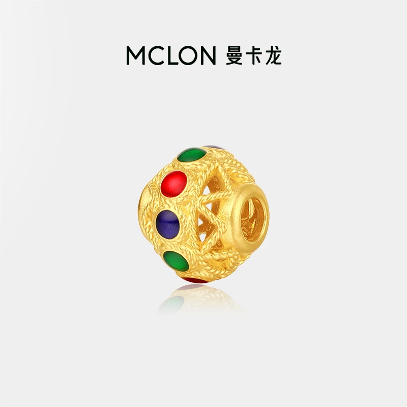 【曼卡龙】福满多挂坠黄金女足金时尚5D花丝珐琅工艺华彩金DB