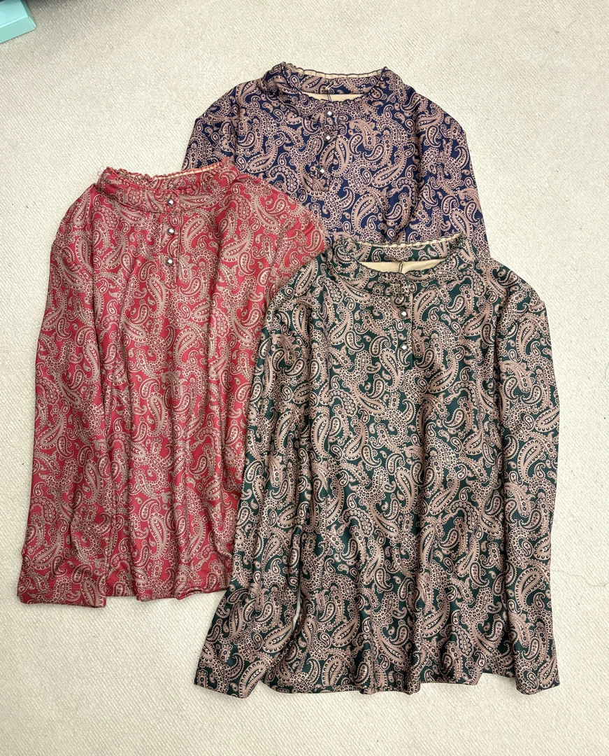 美丽姐薄绒加厚长袖妈妈衫23660-1