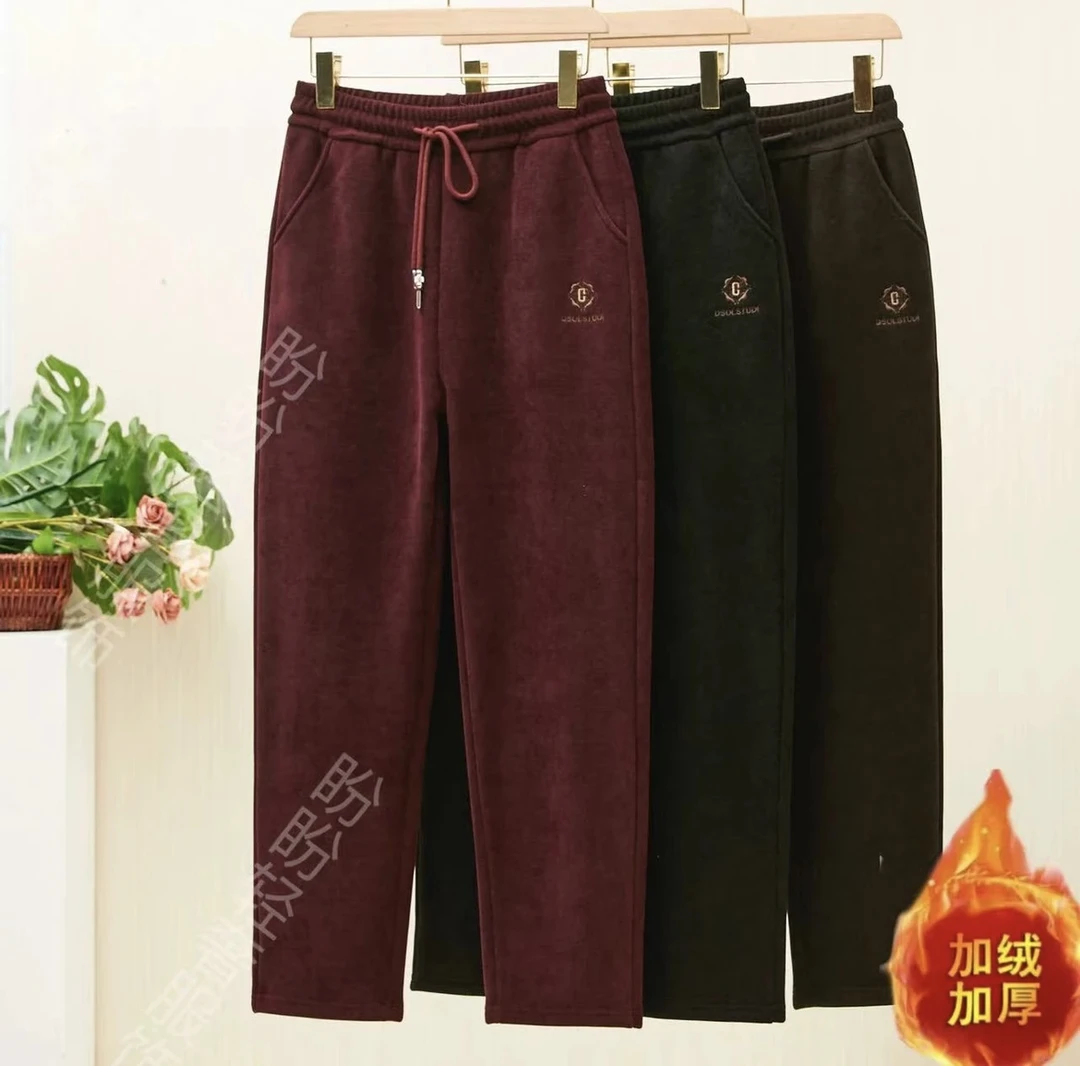 冬季加绒加厚休闲哈伦裤妈妈裤高腰加绒保暖休闲时尚哈伦裤