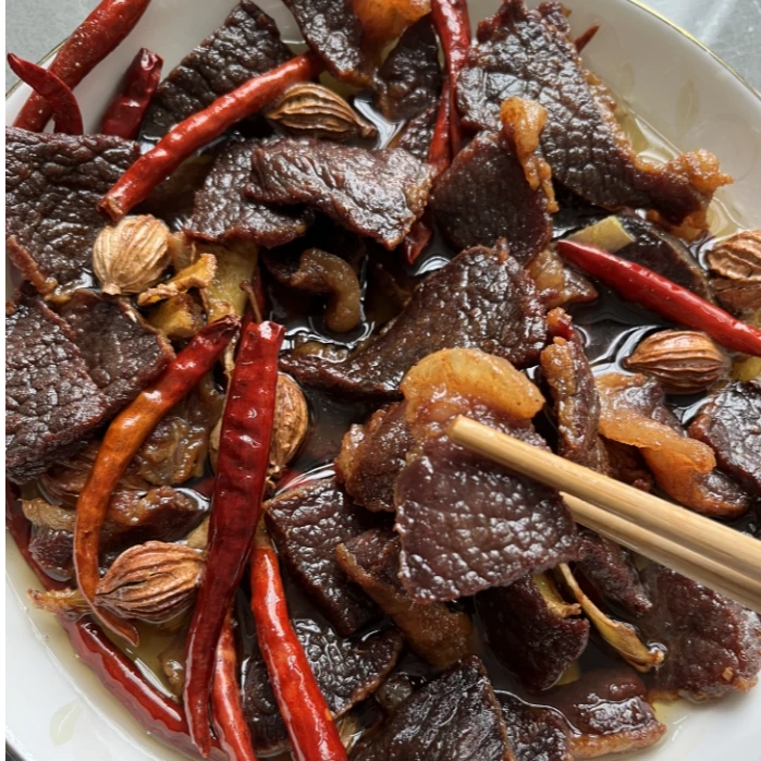 (圆通)云南清真雪花 黄牛干巴 低盐腌制 风干腊牛肉 整块现称重