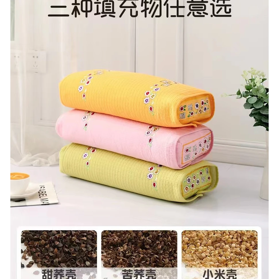 绣花抽屉款 荞壳枕头舒适家用成人枕头