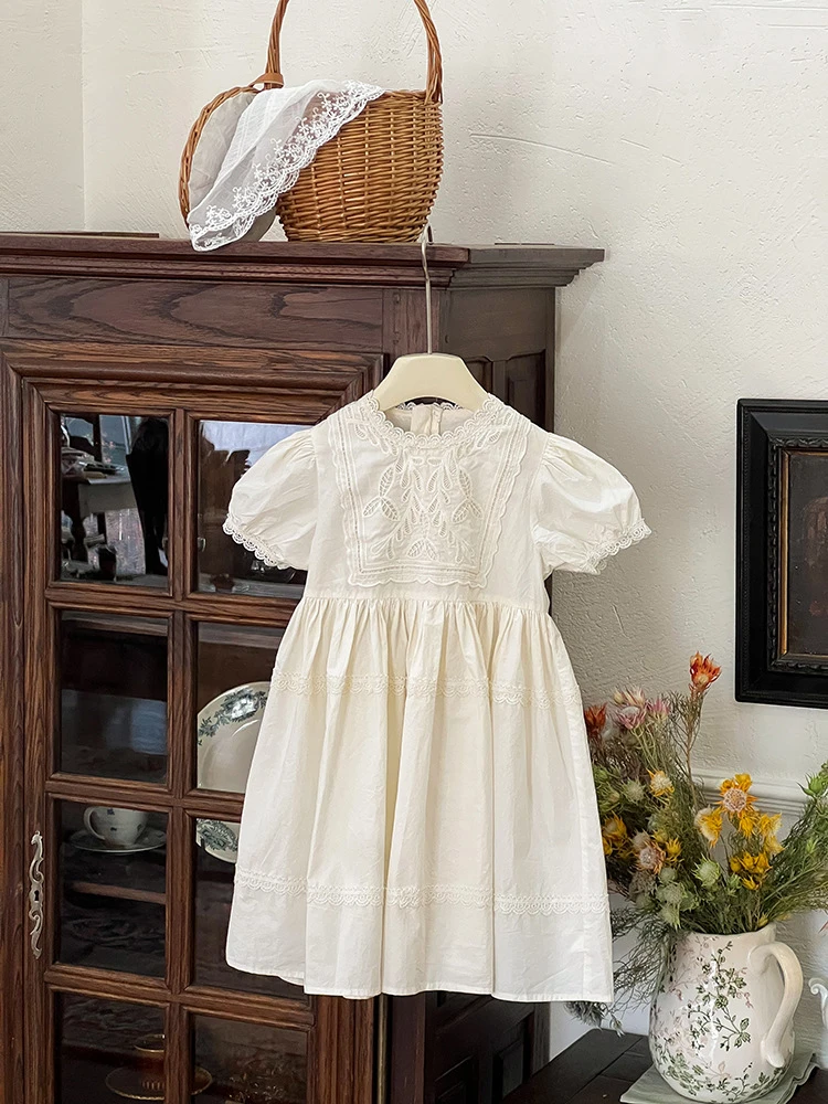 【纯棉仿天丝】现货夏6-12岁公主裙女童法式裙子甜美连衣裙24T071