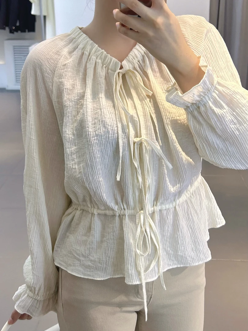 高端品 系绳小衫