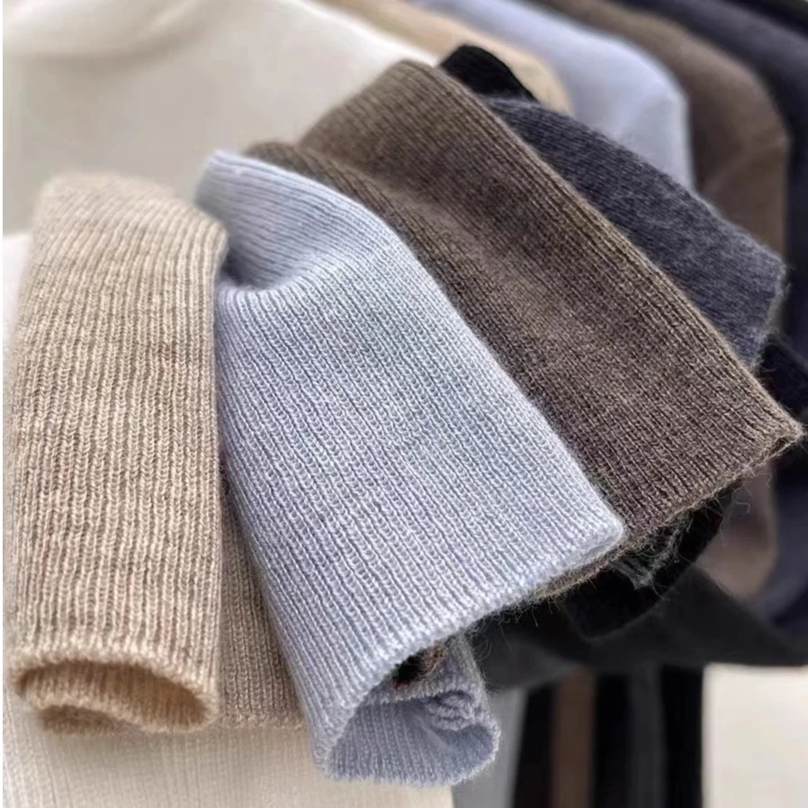 2023秋冬新款堆堆领针织长袖打底衫软糯亲肤百搭纯色上衣女