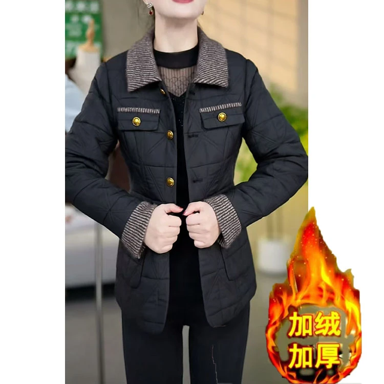 高端品牌杭州意法外套女加棉加厚新款洋气高贵显瘦休闲棉袄