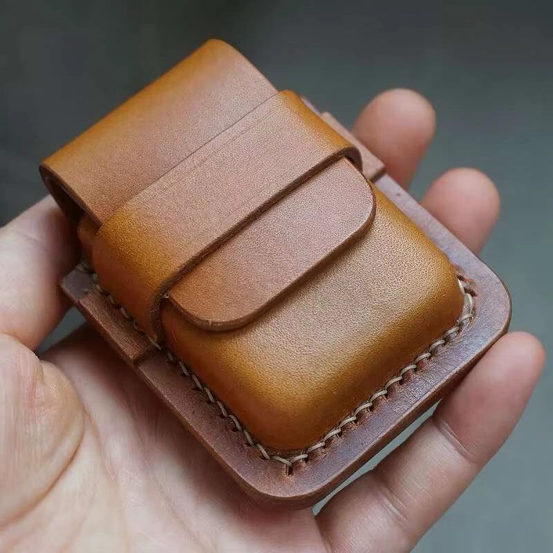 手工定制打火机皮套意大利巴特罗牛皮便携保护套软薄