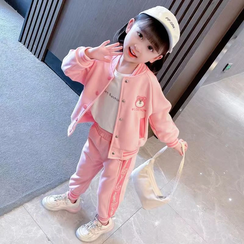 女童装时髦套装洋气春秋装2025新款儿童网红秋装棒球服两件套潮