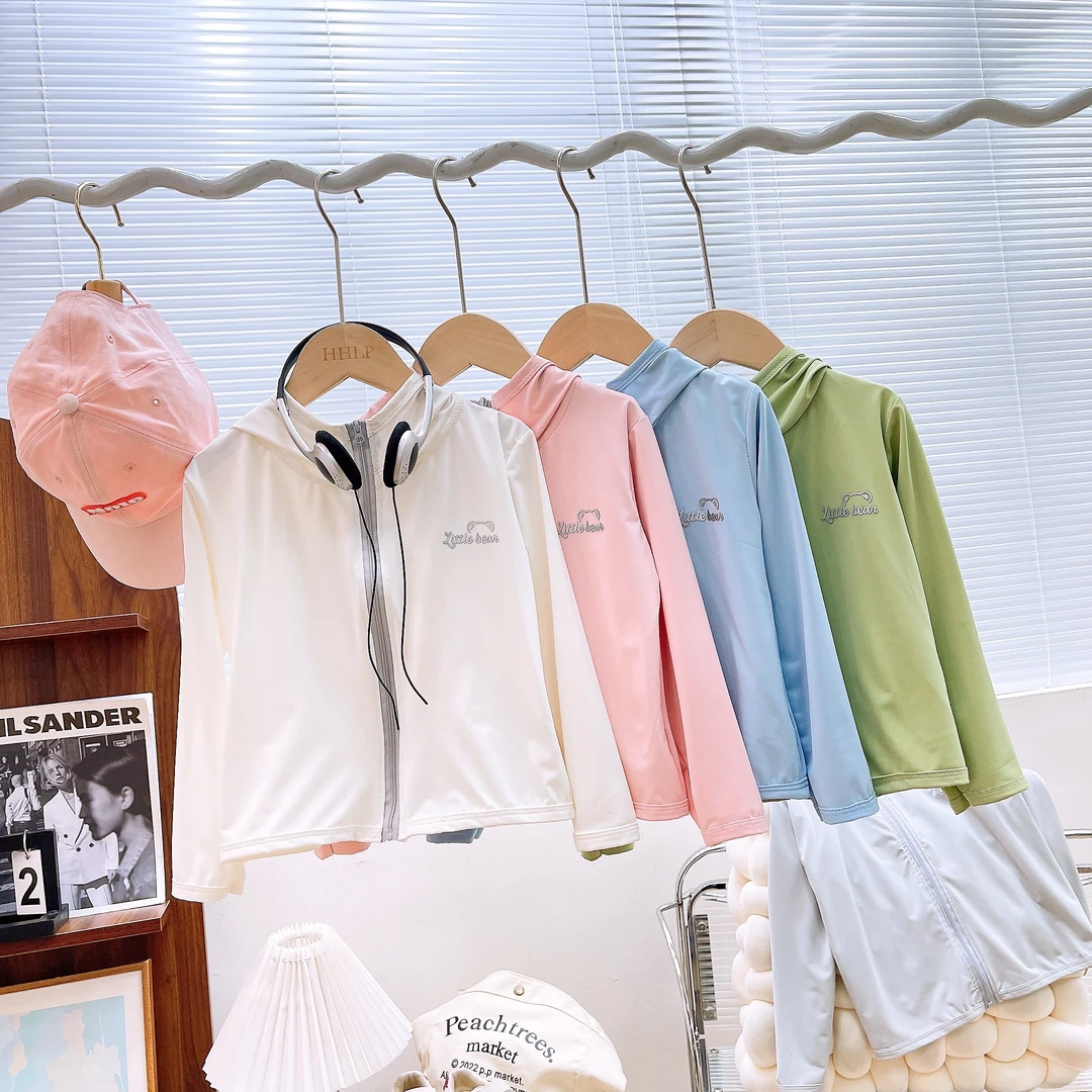 UPF50+儿童连帽防晒衣夏季男女童轻薄透气冰丝防紫外防晒服