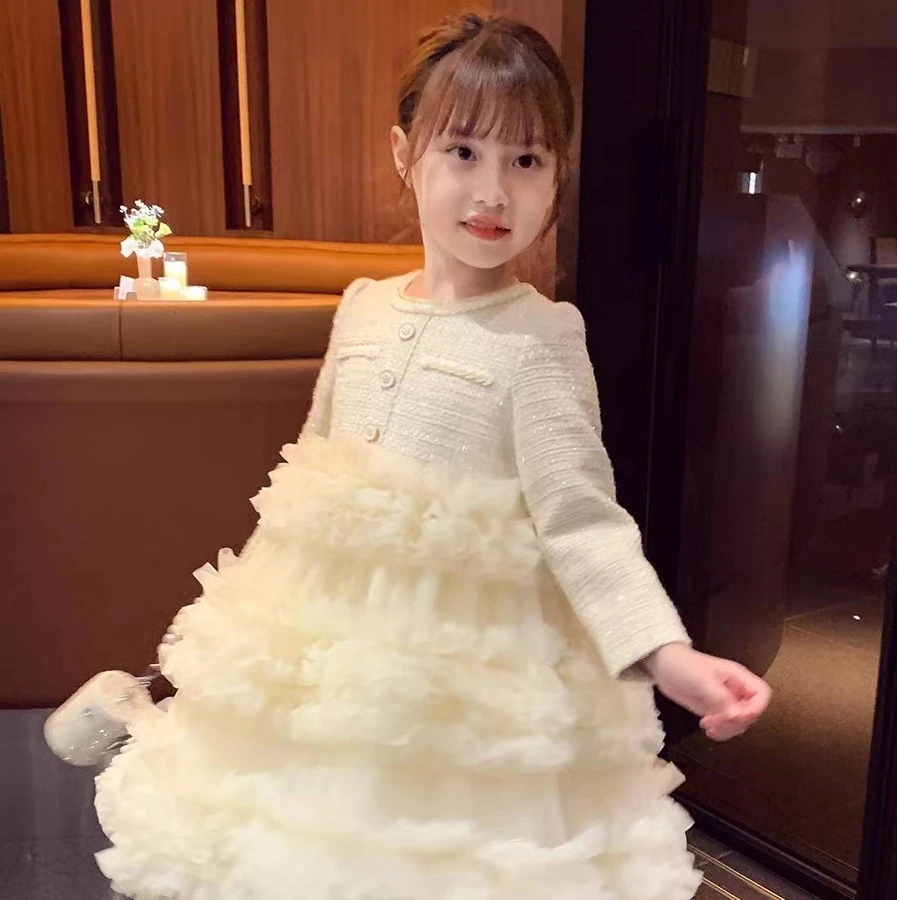 【香香公主】冬季长袖短款洋气小女孩时髦小香风