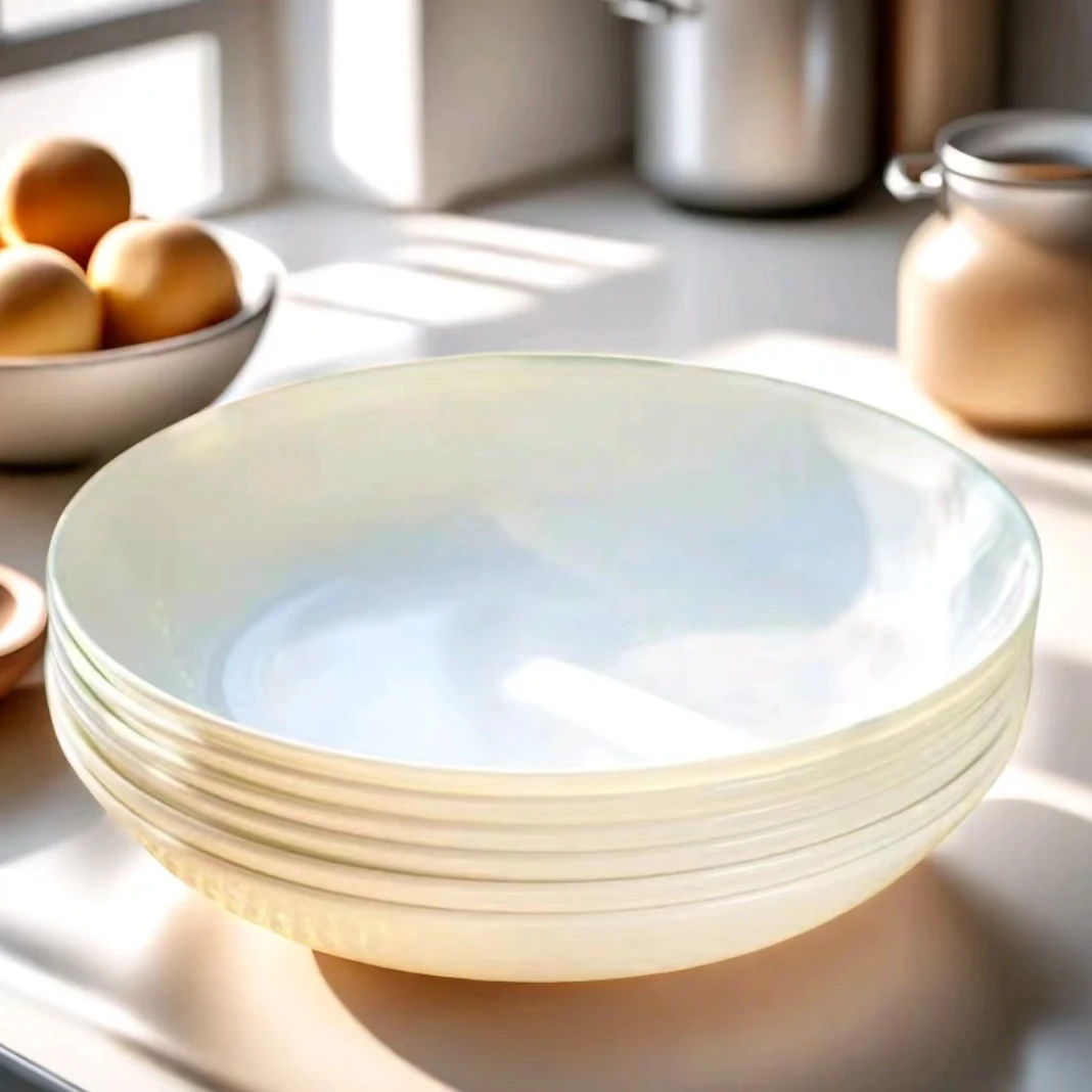 （纯白 7英寸圆盘）景德镇餐具餐盘菜盘炒菜盘子家用商用纯色陶瓷