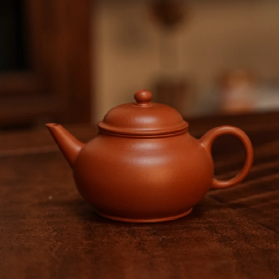 芭乐水平壶·半手工·朱泥·135CC·内推孔