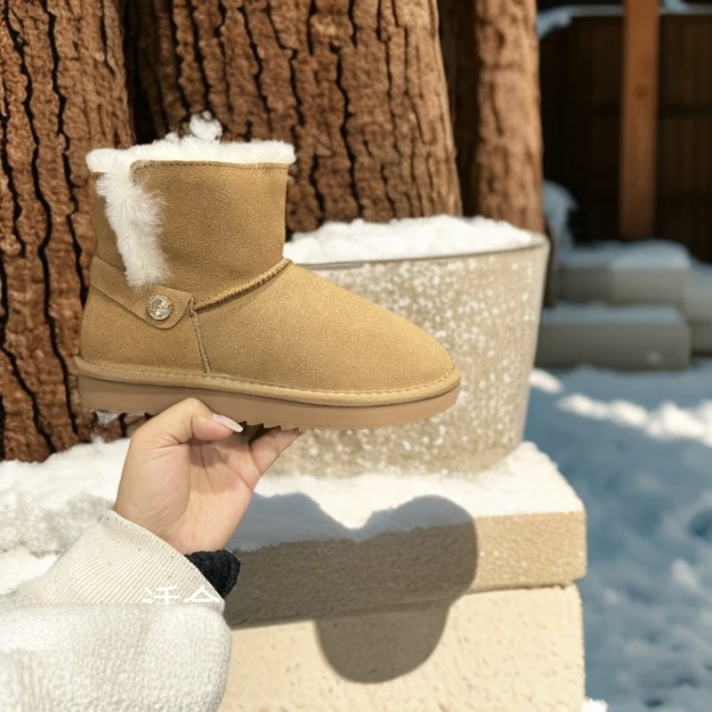 2207新版时尚加厚简约百搭净版雪地靴冬季