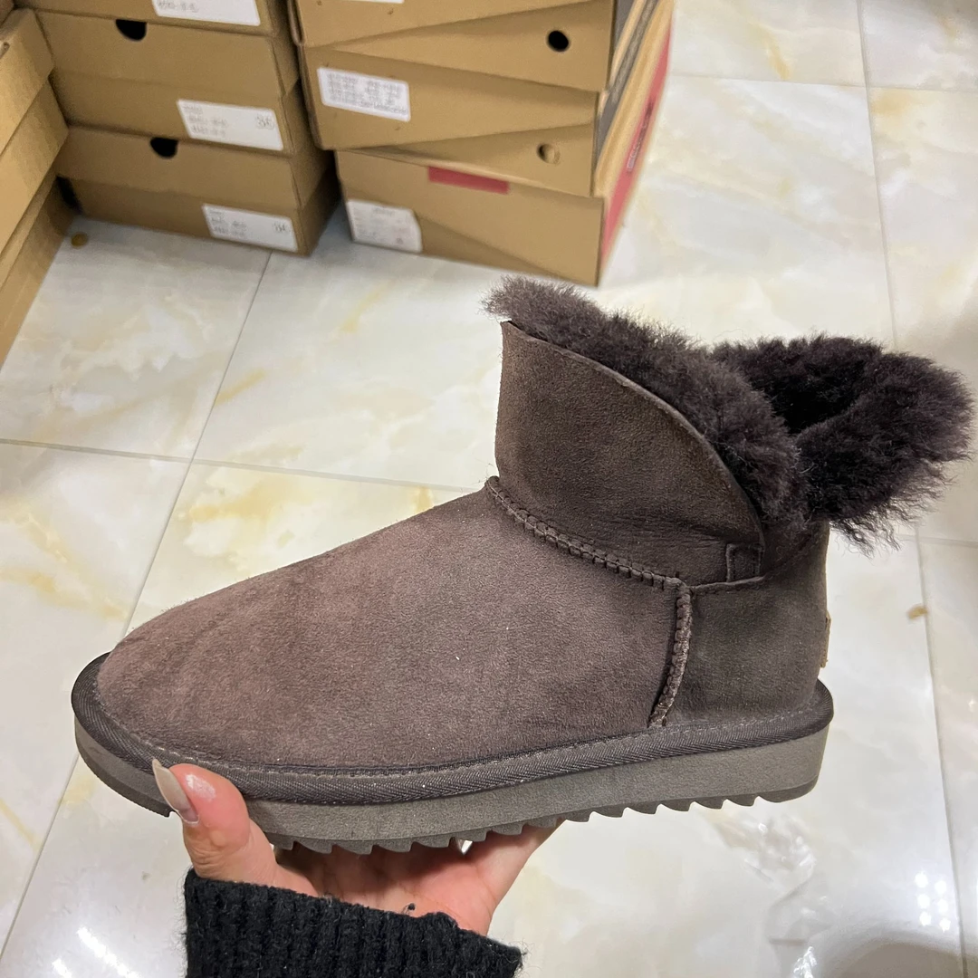 短筒雪地靴【羊皮毛一体】微瑕 真皮真毛舒适百搭保暖雪地靴经典