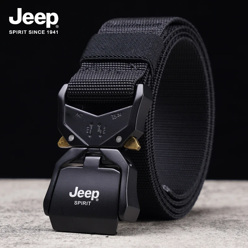 JEEP SPIRIT吉普男士弹力皮带快拆帆布战术扣卡扣户外多功能腰带