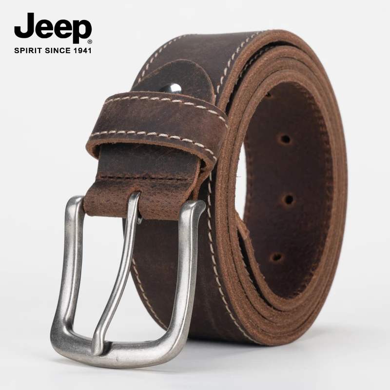 JEEP SPIRIT吉普新款男式皮带复古真皮头层牛皮韩版牛仔裤腰带潮