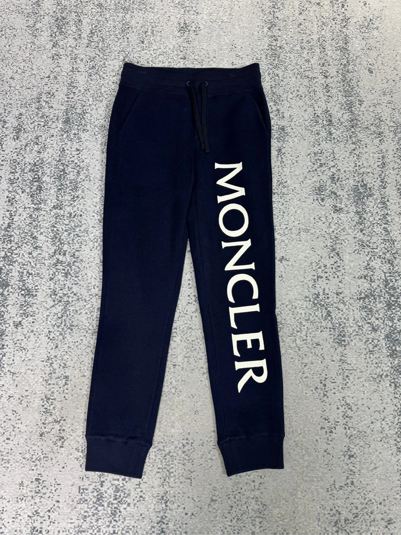 全新未使用 MONCLER KITH藏青色大刺绣logo抽绳休闲卫裤 S码