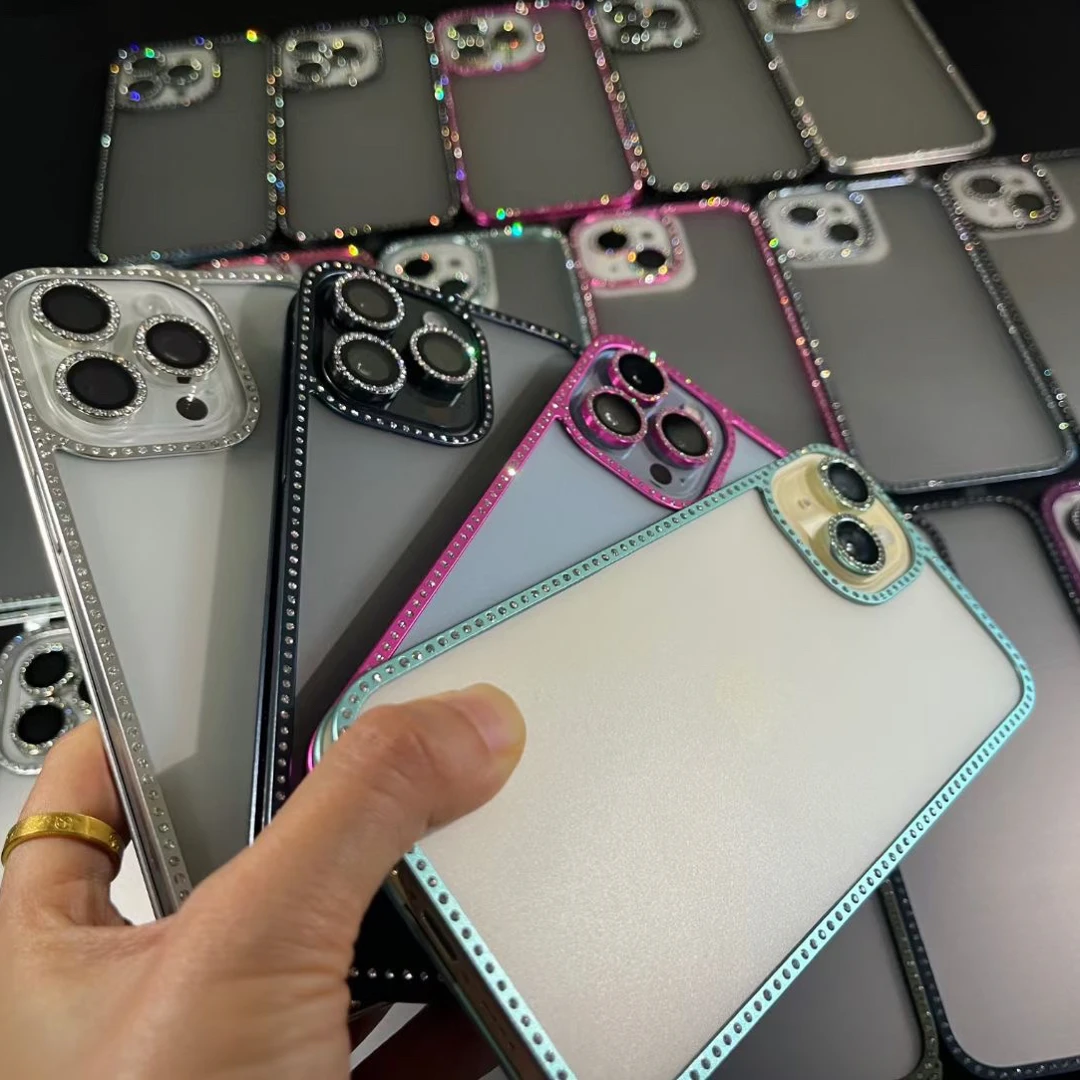 水钻苹果15proMax前后膜镜头膜套装 iPhone14轻奢裸机装饰保护贴