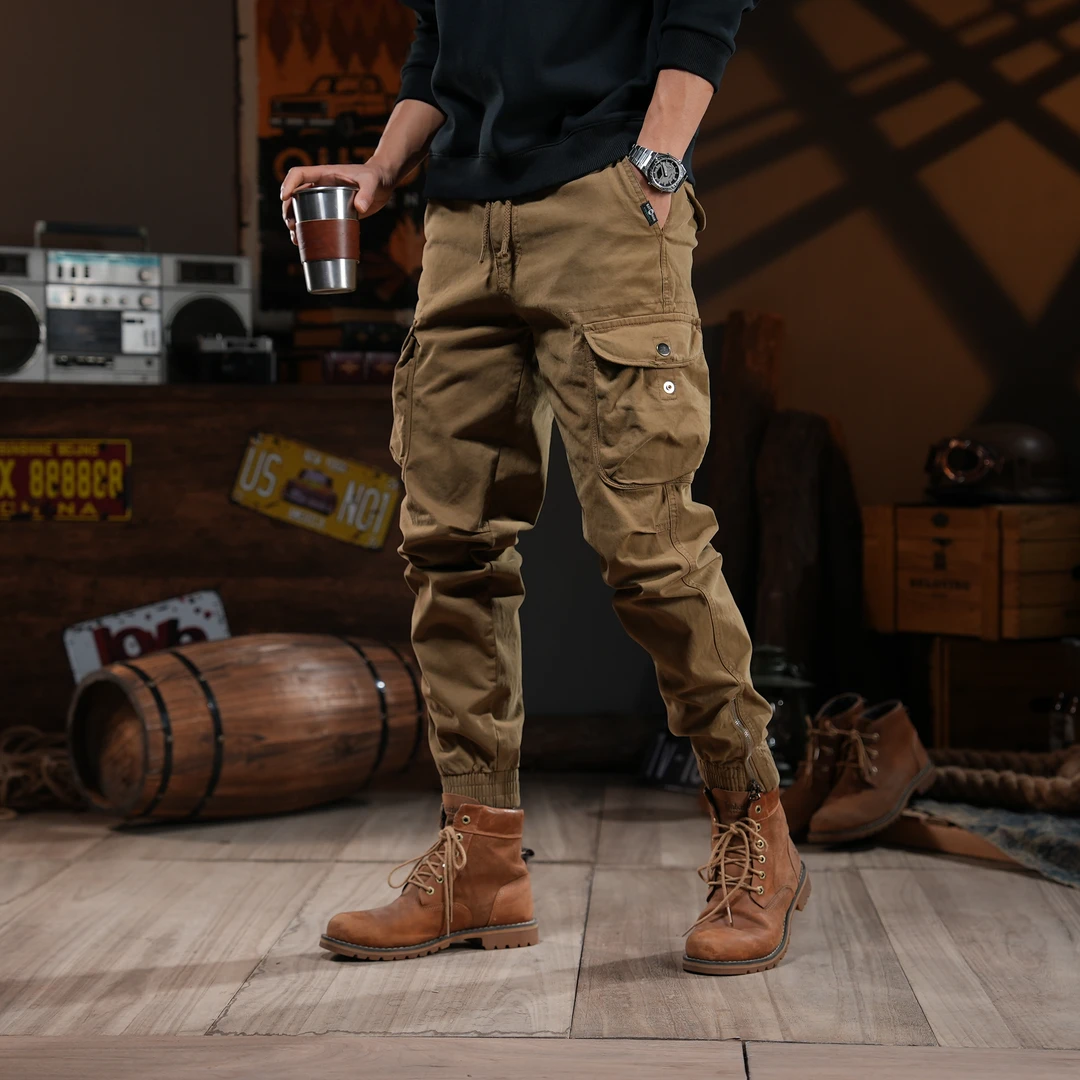 8099【薄/厚/加绒可选】秋冬耐磨休闲男士户外工装裤束脚裤子男款