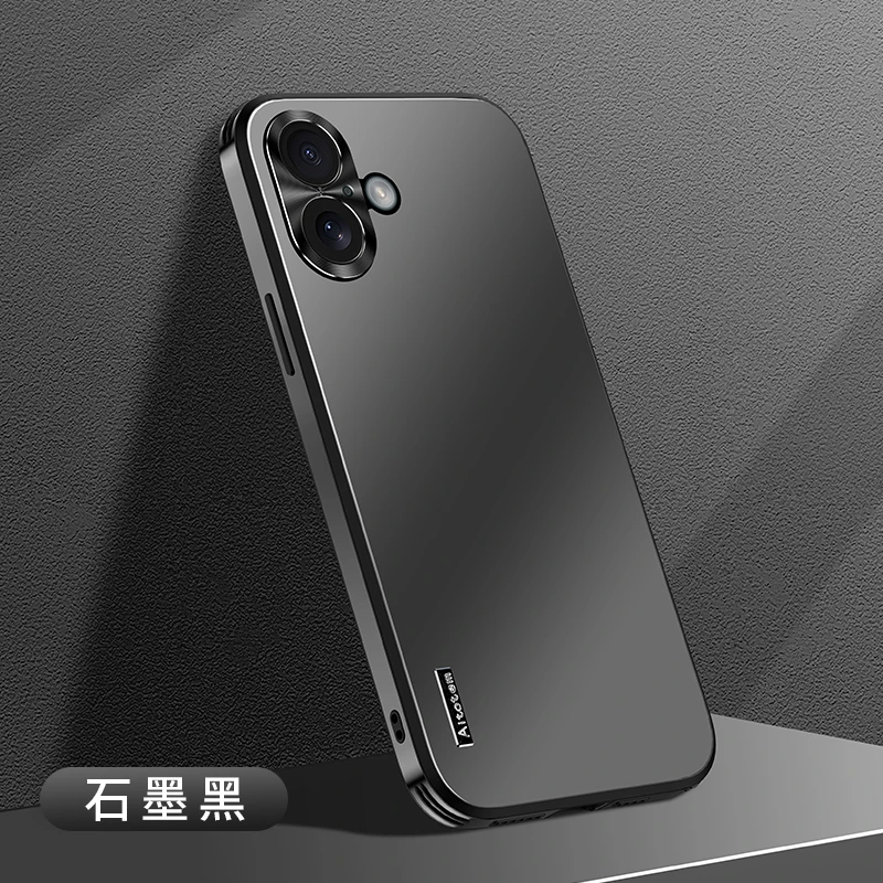 适用苹果16手机壳新款金属镜头全包防摔iPhone16ProMax磨砂高档薄