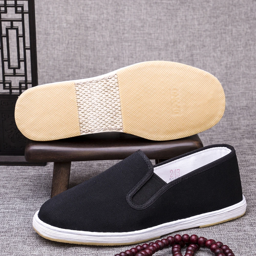 老北京布鞋男手工礼服呢千层底透气黑色平底休闲防滑牛筋底春秋鞋