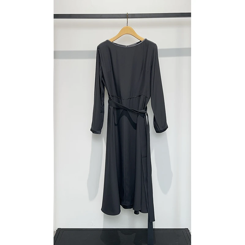 原单非市面货！GD重磅海雾灰真丝连衣裙B95