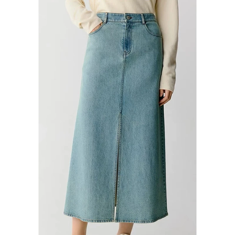 原单非市面货！“小禾”欧洲进口环保种植棉 特殊染色土壤牛仔裙224