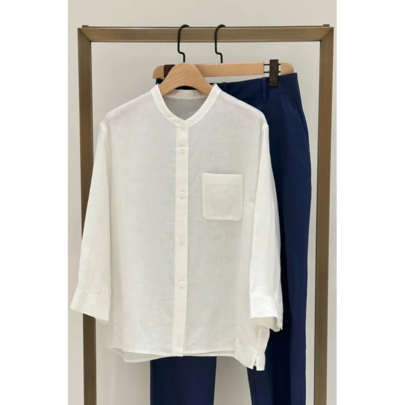 原单非市面货！亚麻平纹通勤衬衫C336