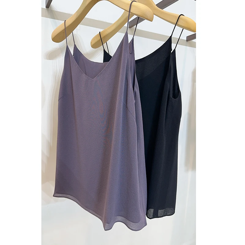 原单非市面货！鬼皱真丝打底背心B192