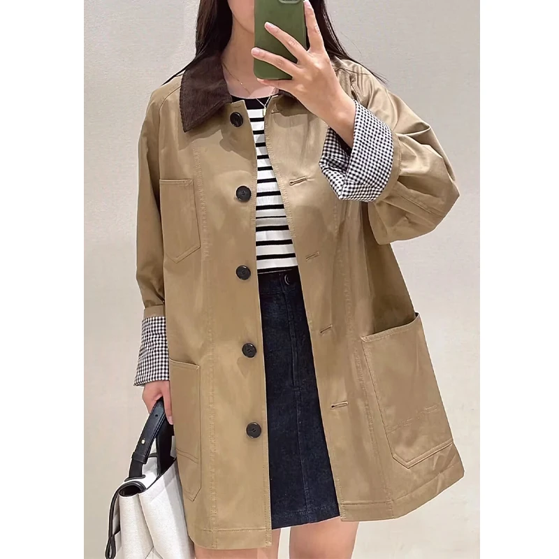 原单非市面货！"原厂单露珠棉"灯芯绒风衣B216