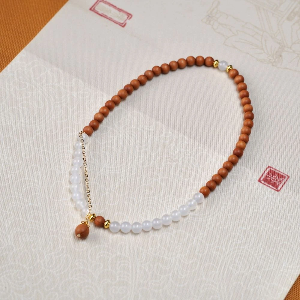 檀木白 时尚款绕手手串  6mm